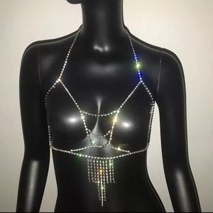 Rhinestone Chain Bra